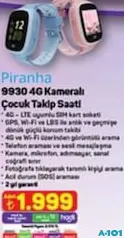 PİRANHA 9930 4G KAMERALI ÇOCUK TAKİP SAATİ